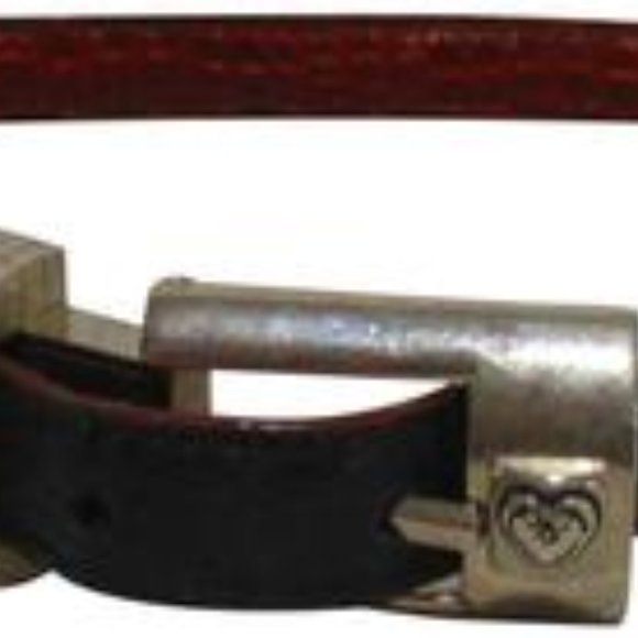 *Brighton Black And Brown Twist Reversible Silver Heart Accent Buckle Belt - Picture 2 of 5